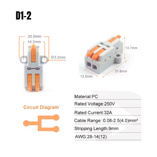 Conector Rápido de empuje para cables – Clemas eléctricas