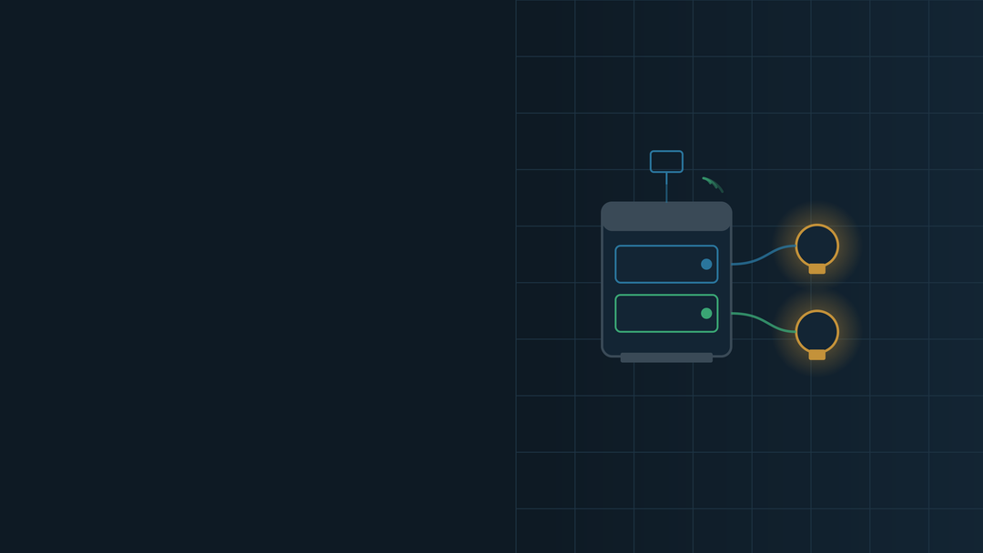 Shelly Pro 2 de carril DIN controlando dos puntos de luz independientes, con conexión Ethernet y WiFi