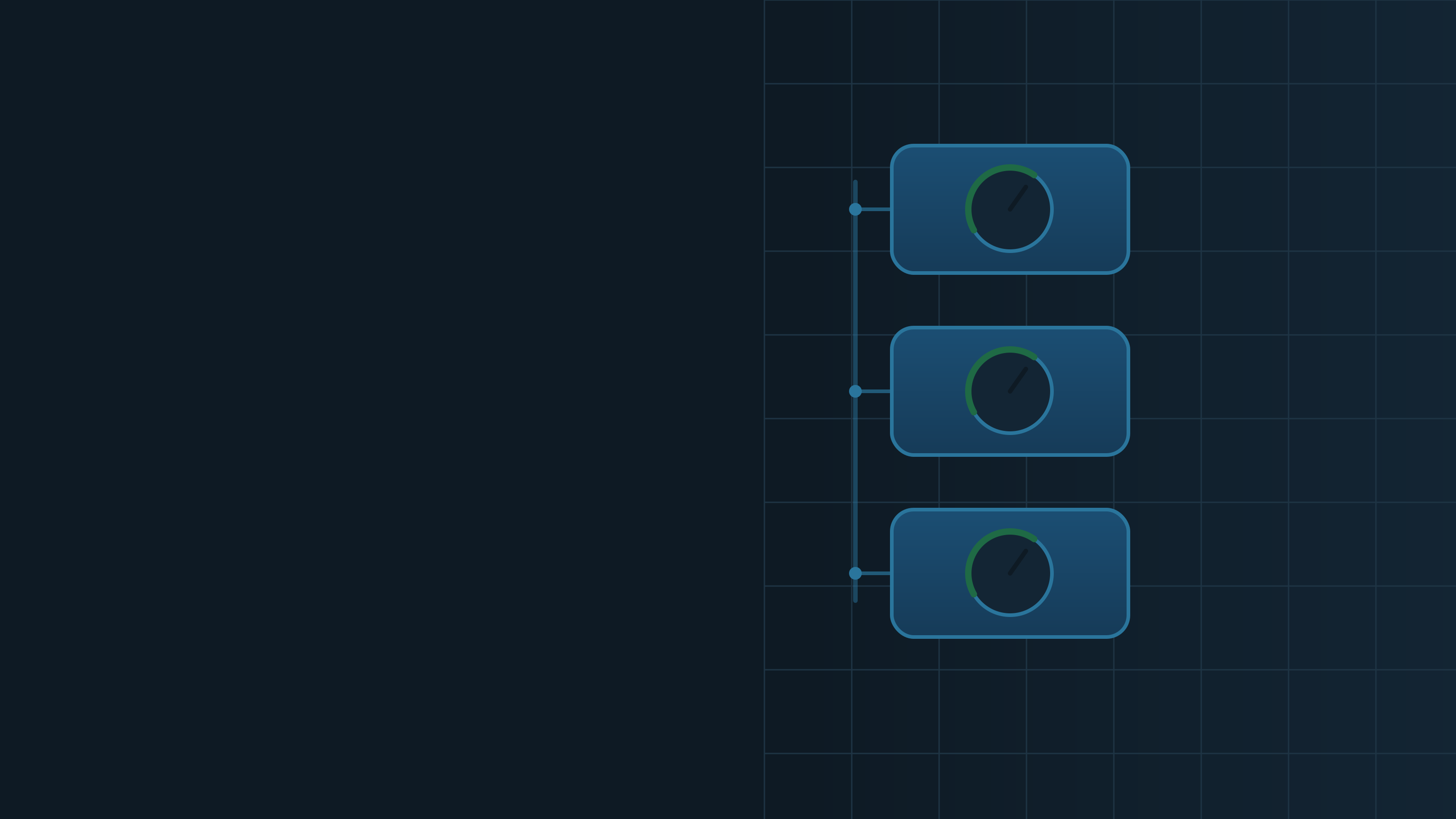 Tres Shelly Dimmer Gen3 regulados de forma sincronizada al mismo nivel de brillo mediante una barra de control común