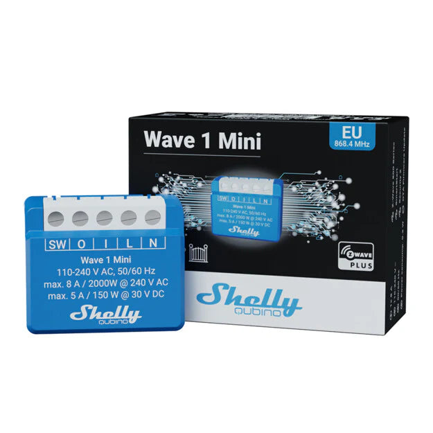 Shelly Wave 1 Mini instalado caja de mecanismos