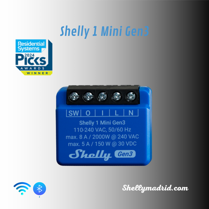 Relé Shelly 1 Mini Gen3