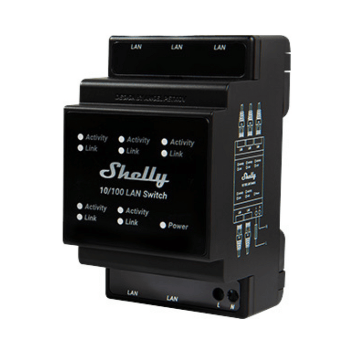Shelly LAN Switch puertos RJ45 10 100 Mbps Ethernet