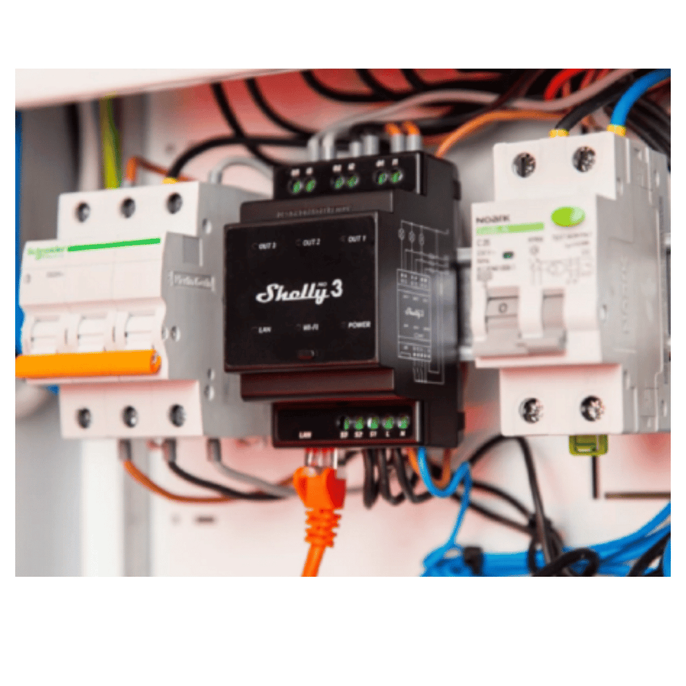Diagrama de conexión Shelly Pro 3 instalación cuadro eléctrico