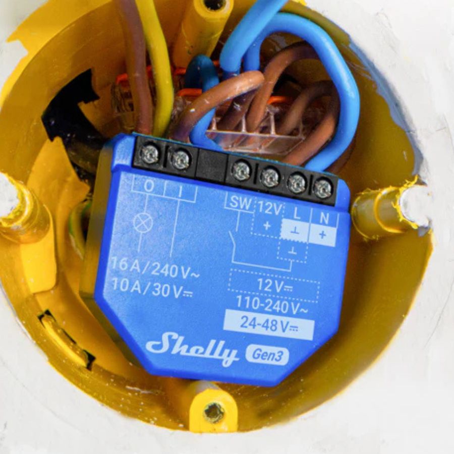 Diagrama de conexión Shelly 1 Gen3 instalación interruptor