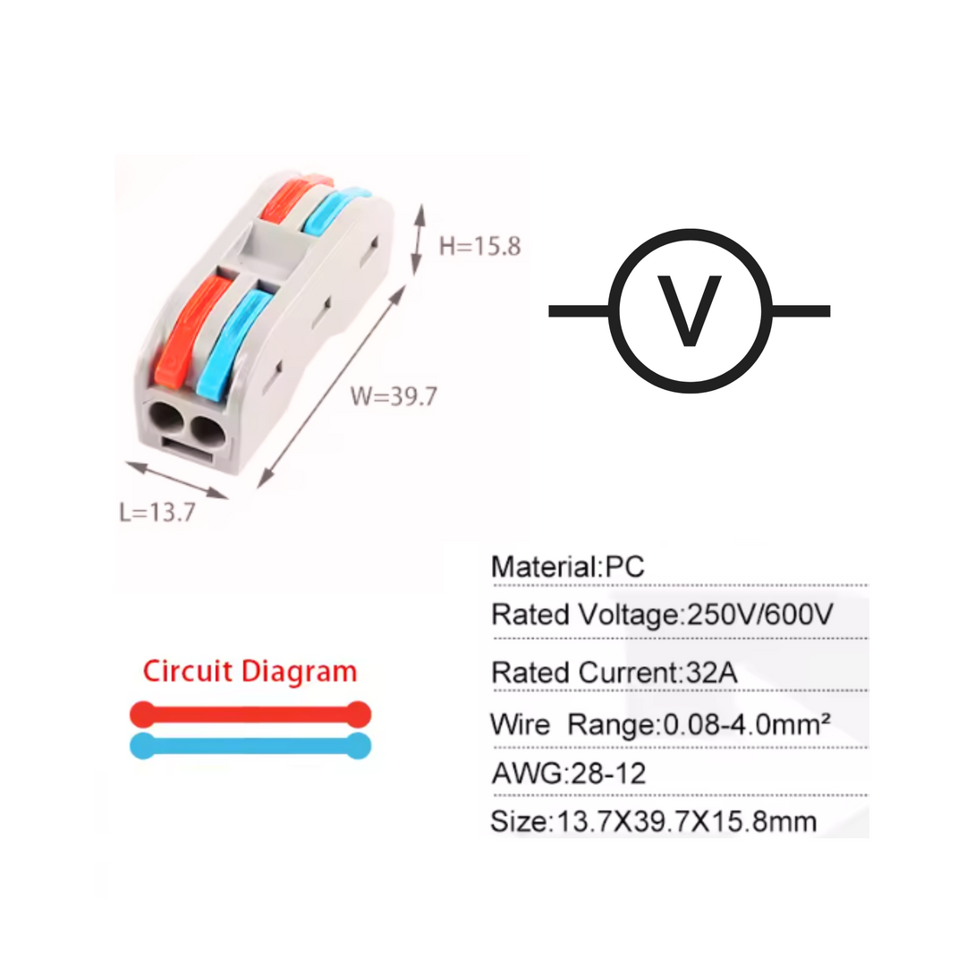 Pack de Clemas eléctricas de empuje para cables