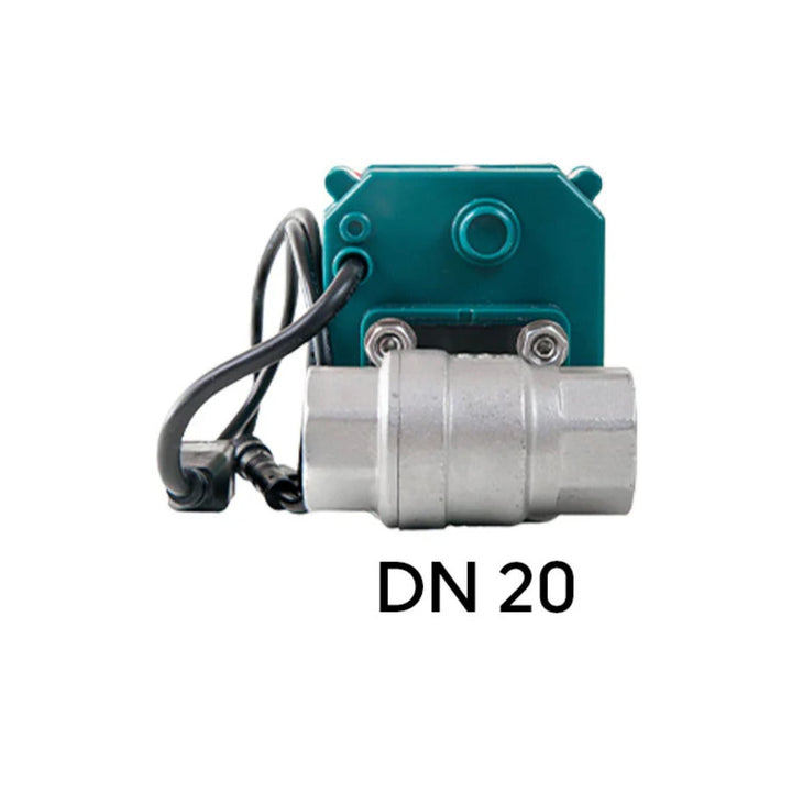 Válvula motorizada DN20 que corta el agua automáticamente ante una fuga