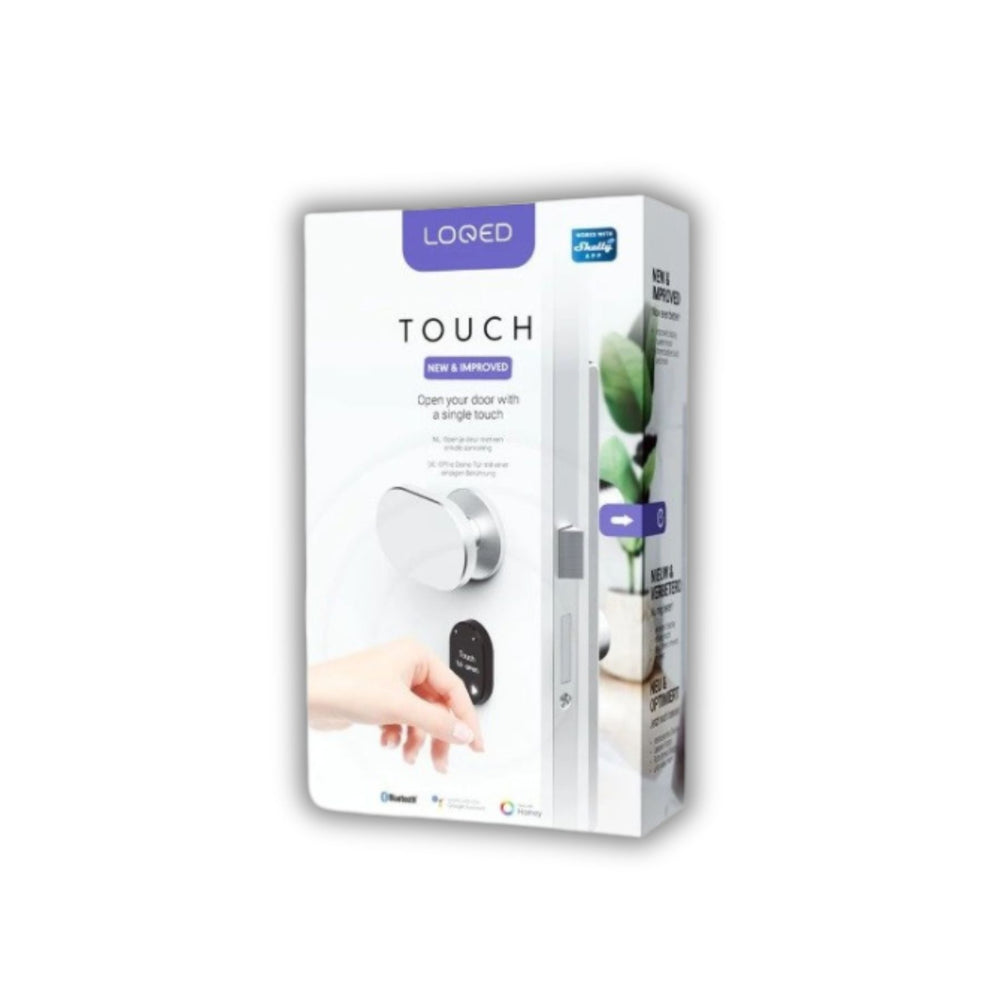 Cerradura LOQED Touch negra con acceso por PIN, smartphone y Apple HomeKit