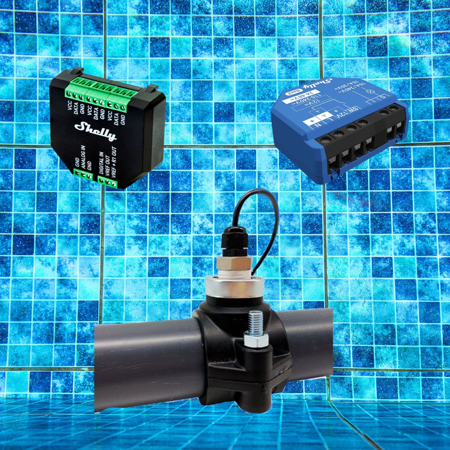 Pool temperature meter pack with WIFI pump programmer (50 mm or 60 mm)