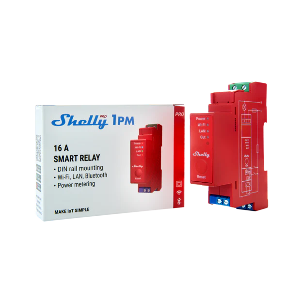 Esquemático instalación Shelly Pro 1PM WiFi Ethernet DIN