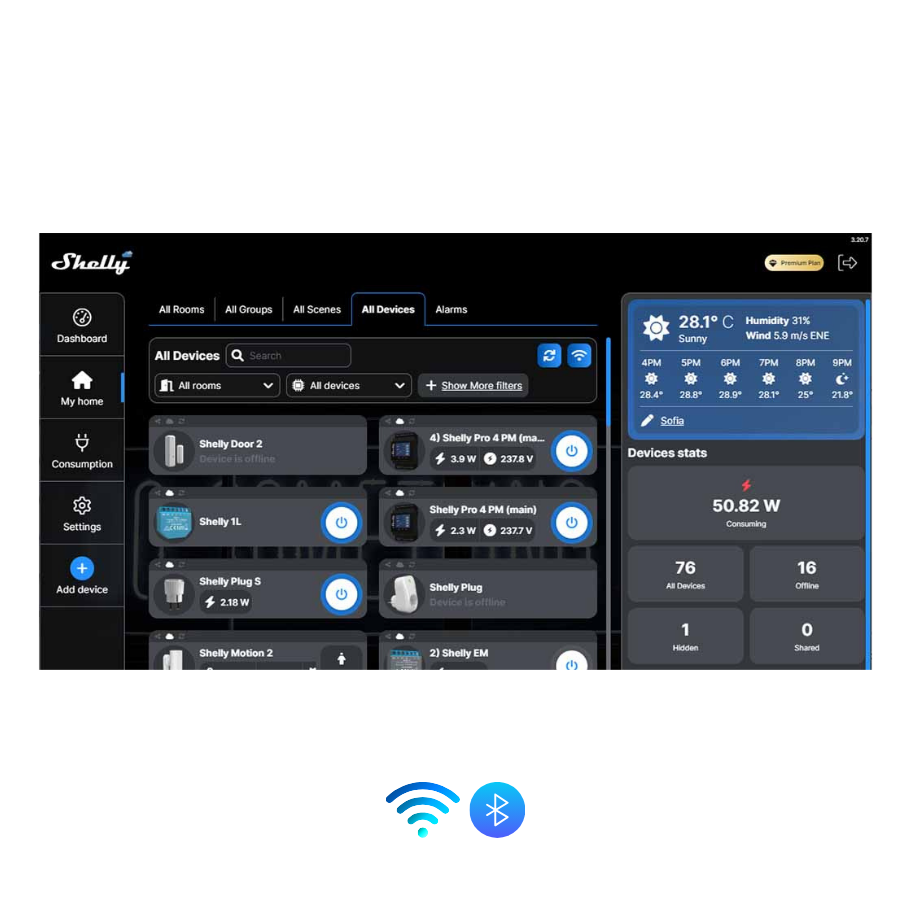 Shelly 1 Mini Gen3 panel de control app Shelly Gen3