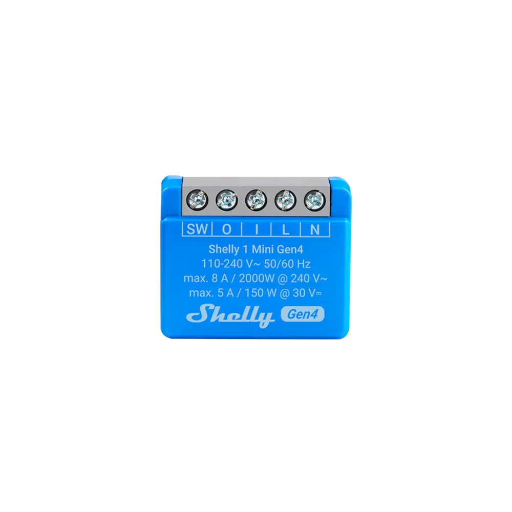 Shelly 1 Mini Gen4 para controlar la bomba o el grupo de presión del riego