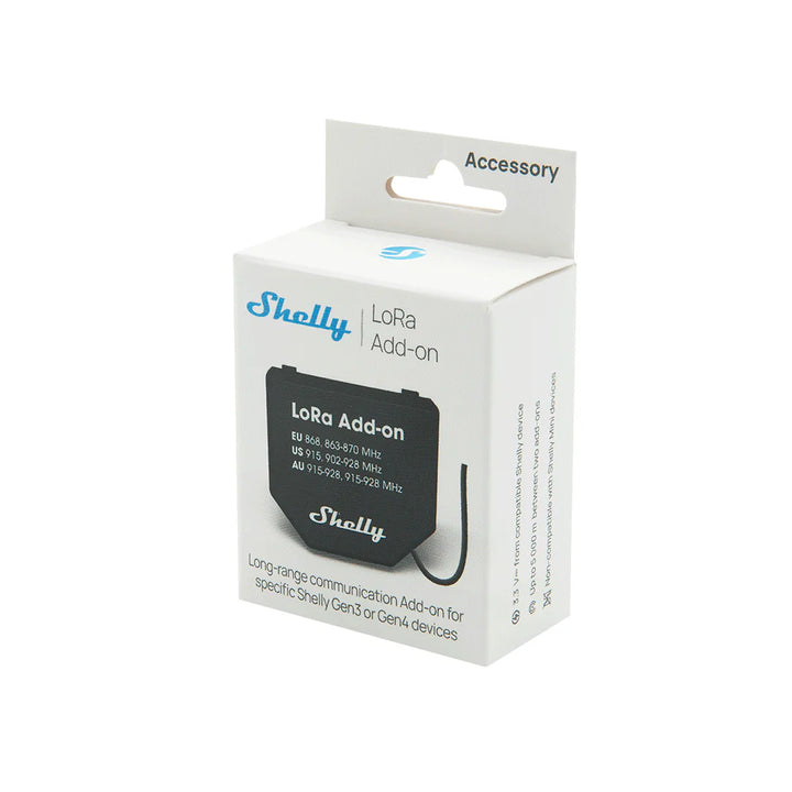 Shelly LoRa Add-on individual para dispositivos Gen3 y Gen4 LoRaWAN