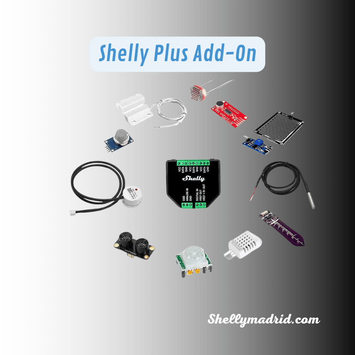 Shelly Plus Add-On sensores compatibles DS18B20 DHT22 NTC PIR analógicos
