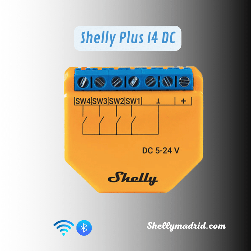 Shelly Plus I4 DC. Controlador de entrada digital – ShellyMadrid.com
