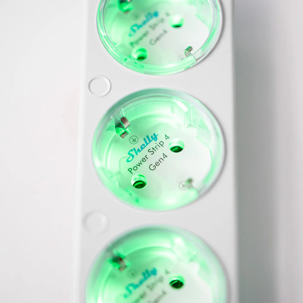 Shelly Power Strip 4 Gen4 Blanca 4 tomas control individual WiFi 16A