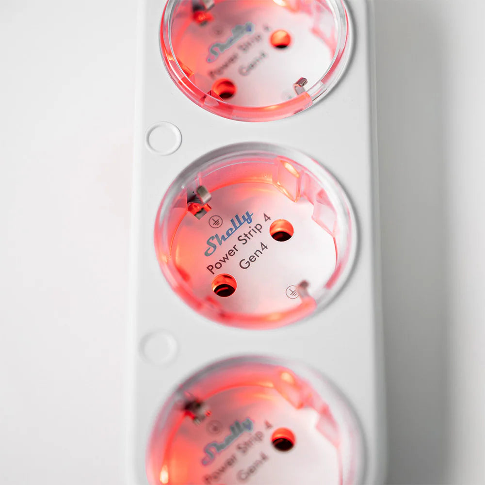 Diagrama de conexión Shelly Power Strip 4 Gen4 Blanca instalación