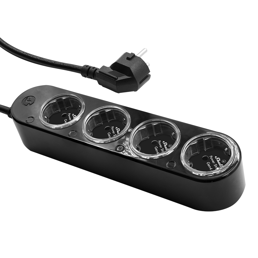 Shelly Power Strip 4 Gen4 Negra 4 tomas control individual WiFi 16A