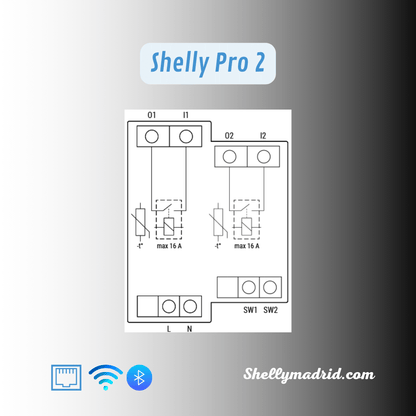 Shelly Pro 2, simple schematic