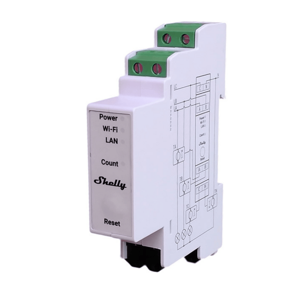 Diagrama de conexión Shelly Pro 3EM 120A instalación trifásica