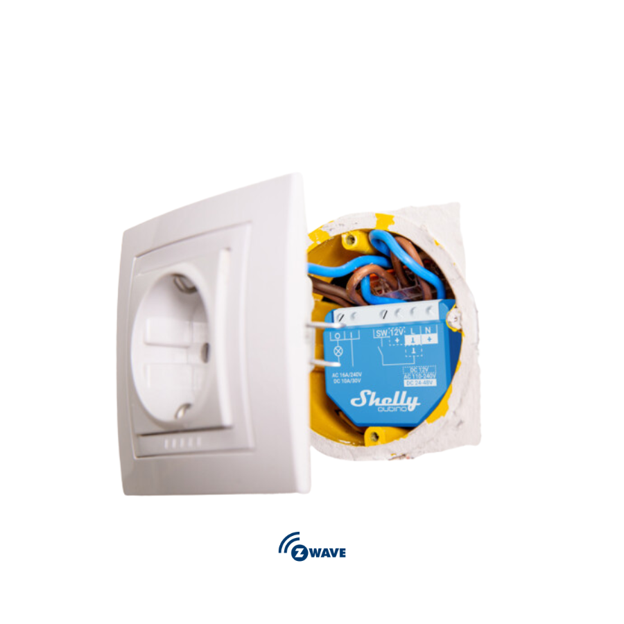 Shelly Qubino Wave 1 instalado caja empotrar Z-Wave