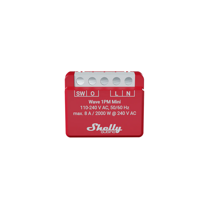 Shelly Wave 1PM Mini relé Z-Wave 800 ultracompacto 8A con medición potencia