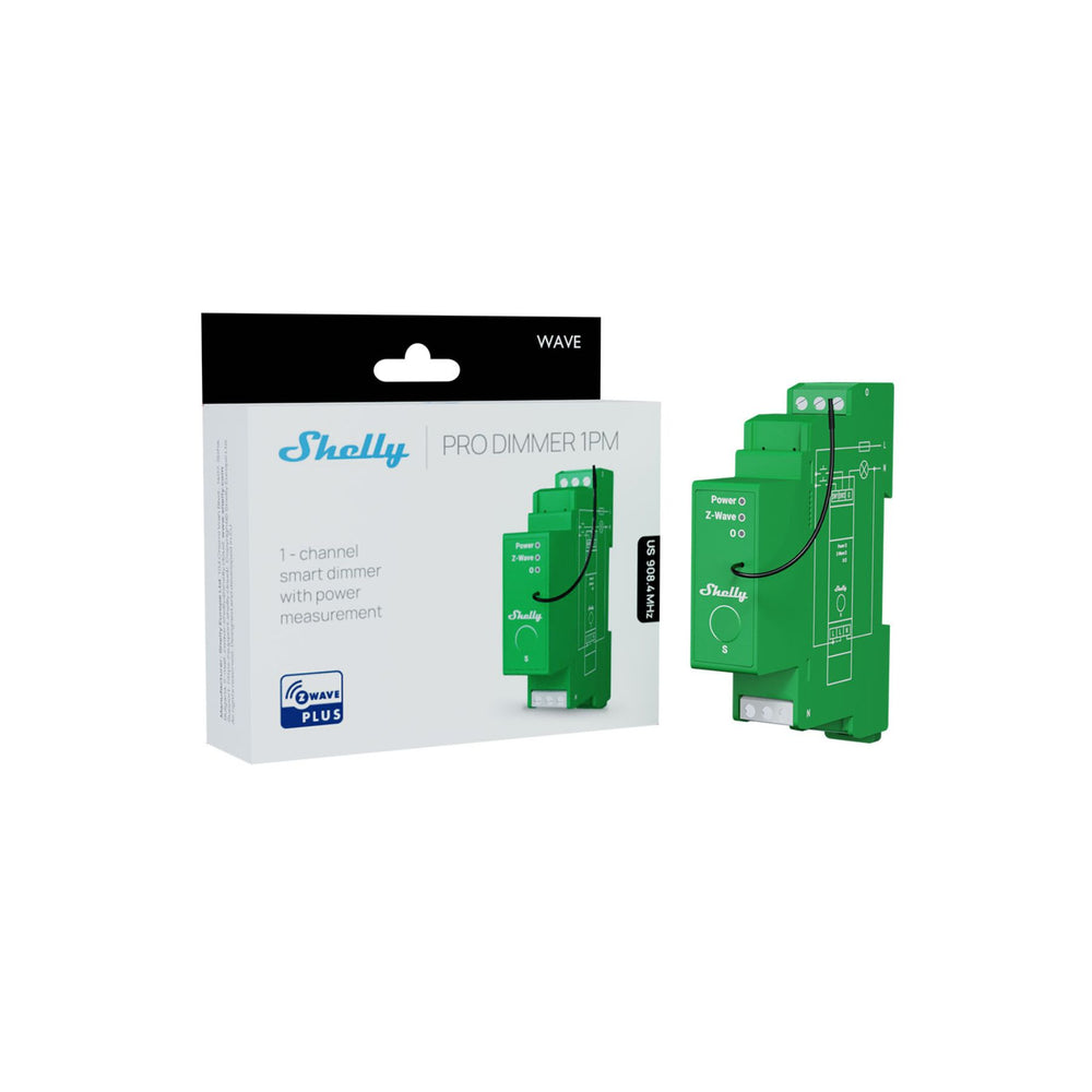 Diagrama de conexión Shelly Wave Pro Dimmer 1PM carril DIN LED