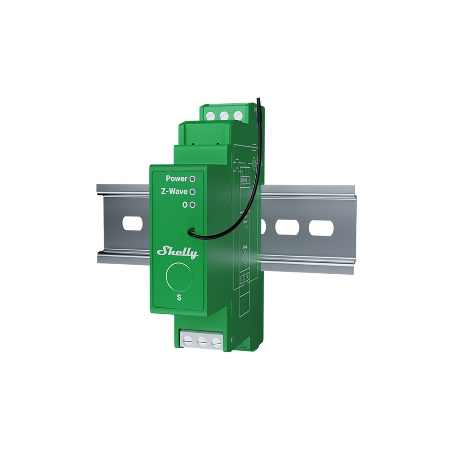 Shelly Wave Pro Dimmer 1PM Z-Wave 800 Series SmartStart cuadro eléctrico