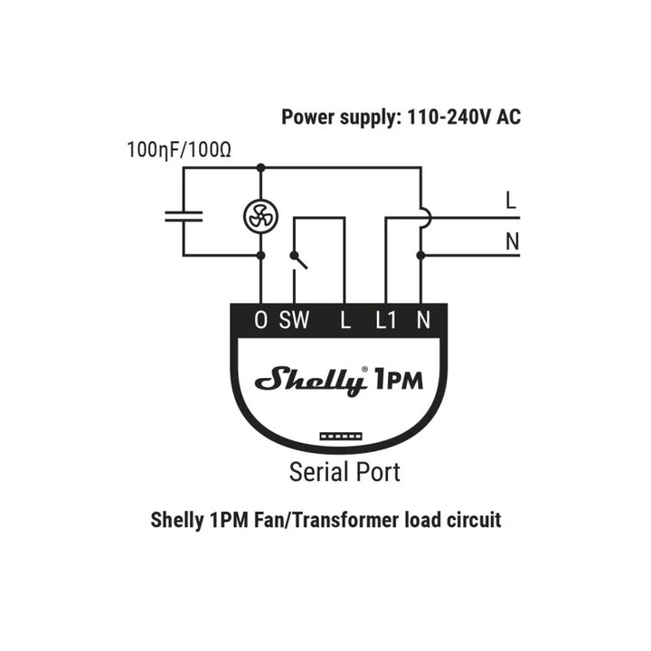 RC Snubber instalado en circuito Shelly para proteger contra picos AC