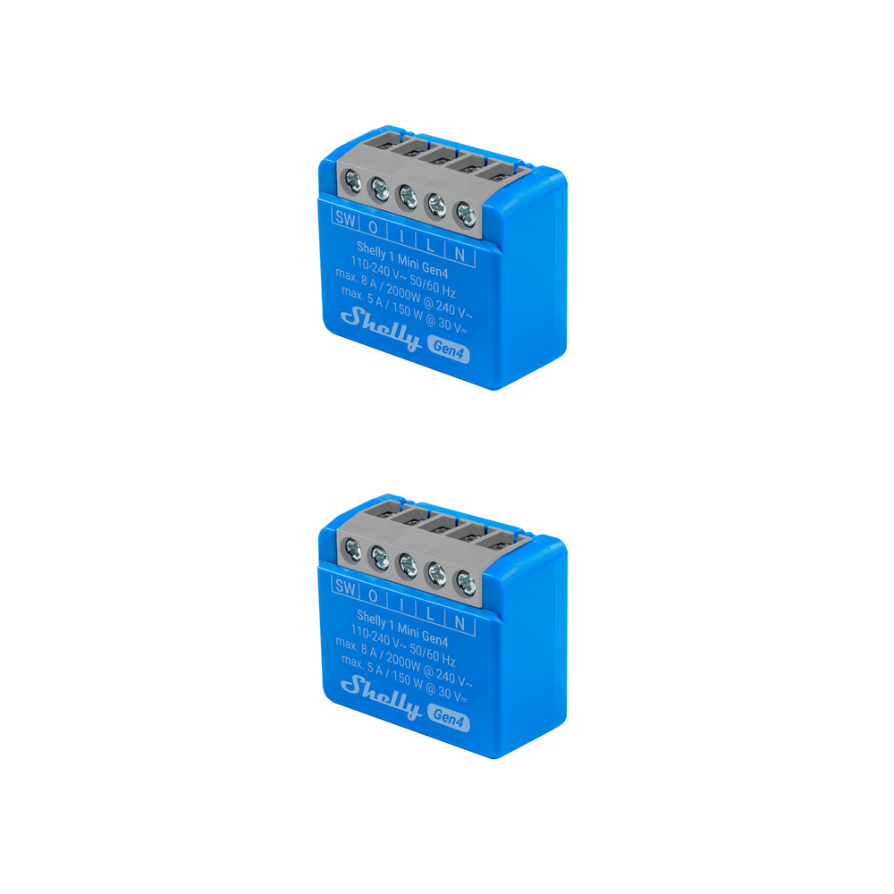 Shelly 1 Mini Gen4 con contacto seco compatible HomeKit y Home Assistant