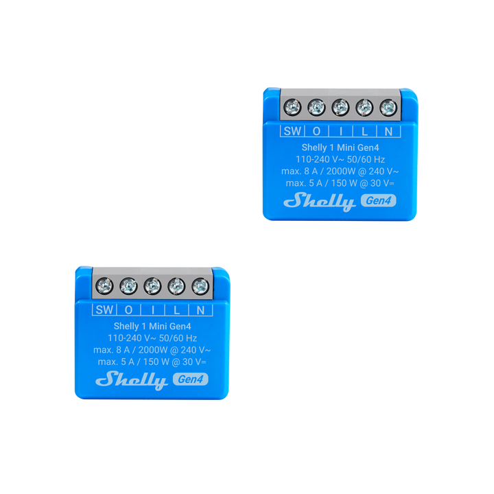 Kit domótica principiantes: dos relés Shelly 1 Mini Gen4 incluidos