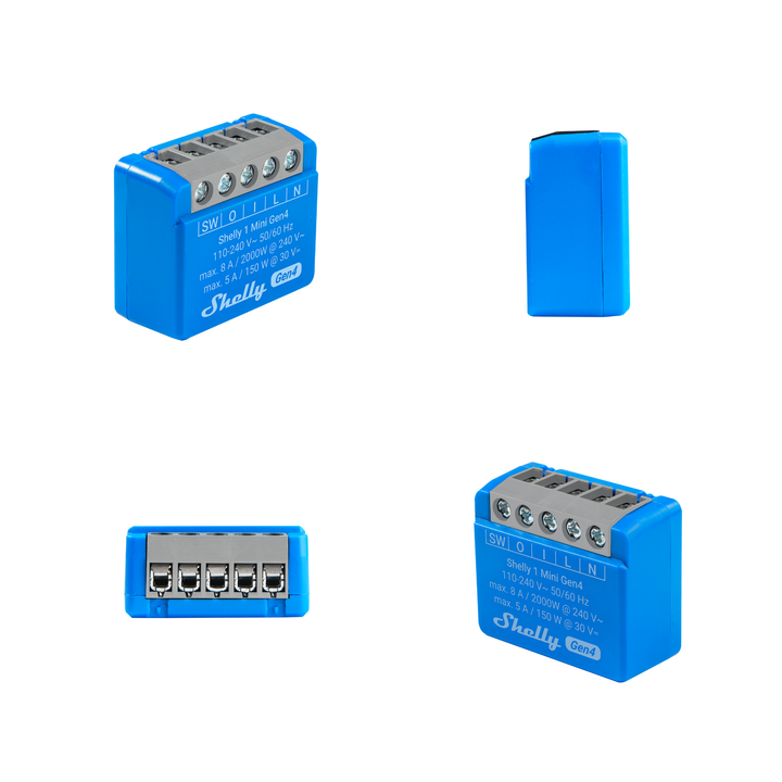 Diagrama conexión Shelly 1 Mini Gen4 con contacto seco y multiprotocolo