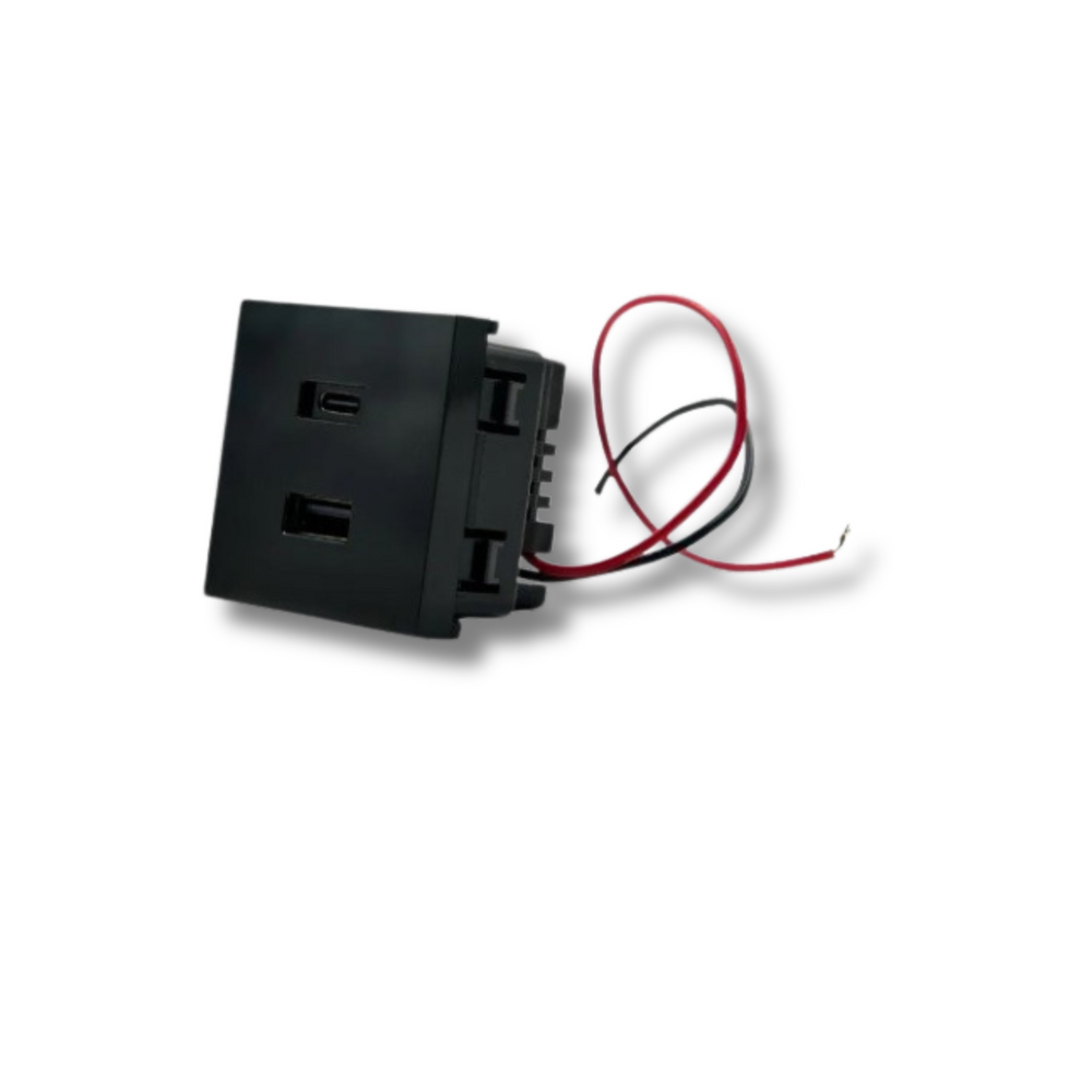 Cargador USB Shelly Wall Display Stand negro con puertos rápidos