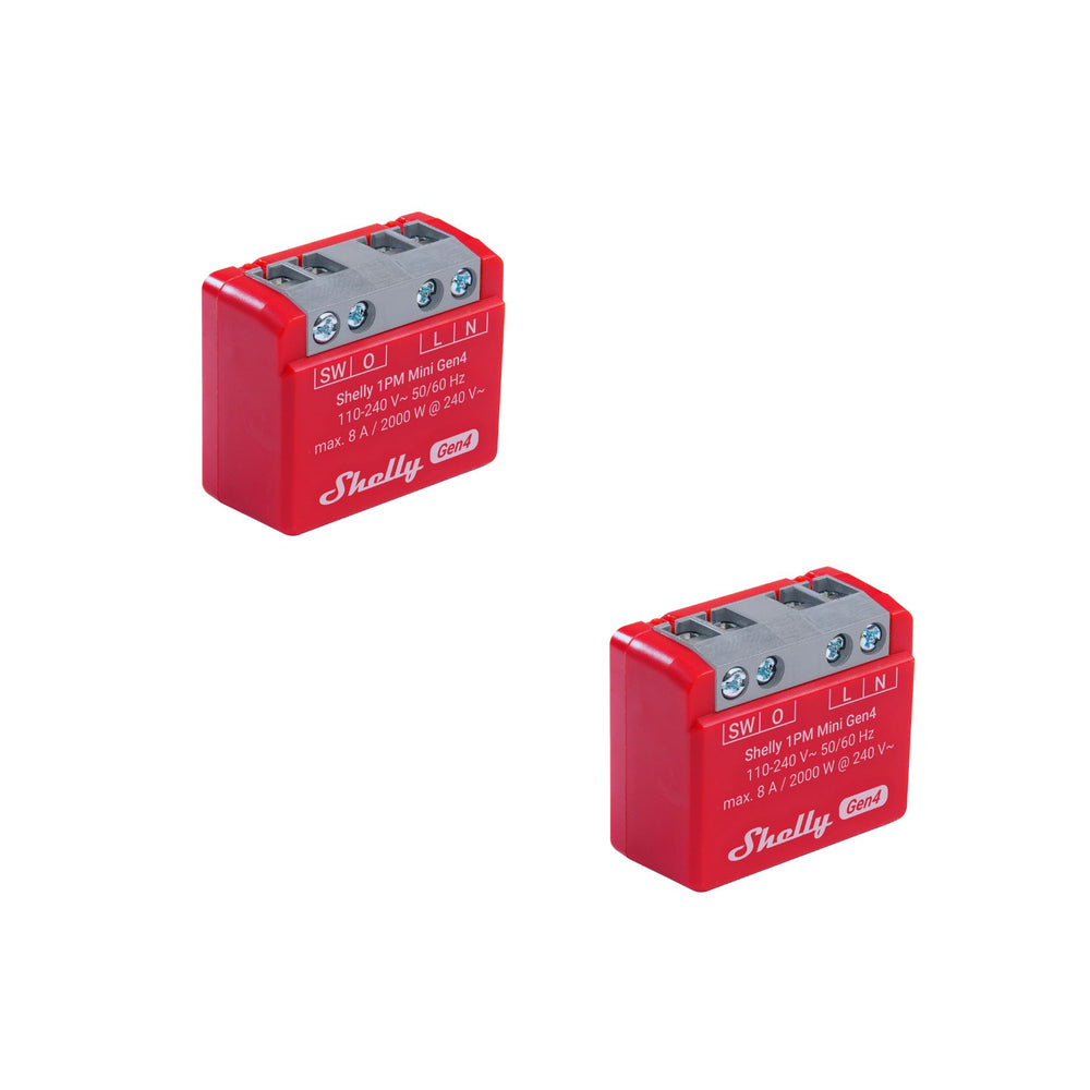 Pack Shelly 1PM Mini Gen4 ultracompacto WiFi Zigbee Matter Bluetooth