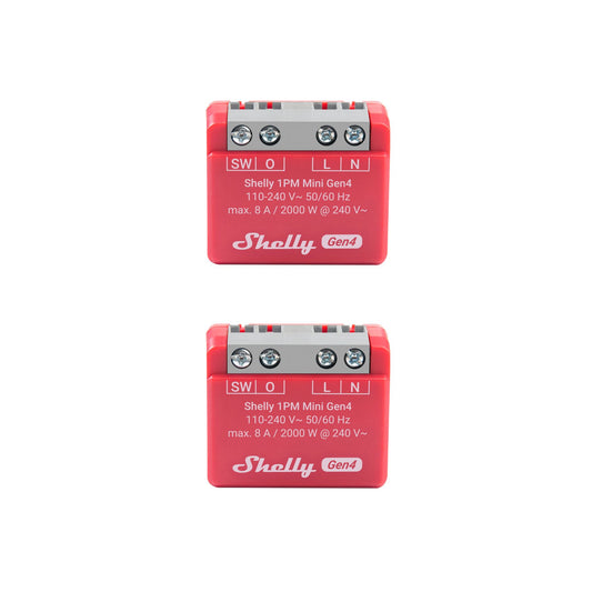 Shelly 1PM Mini Gen4. Pack de 2