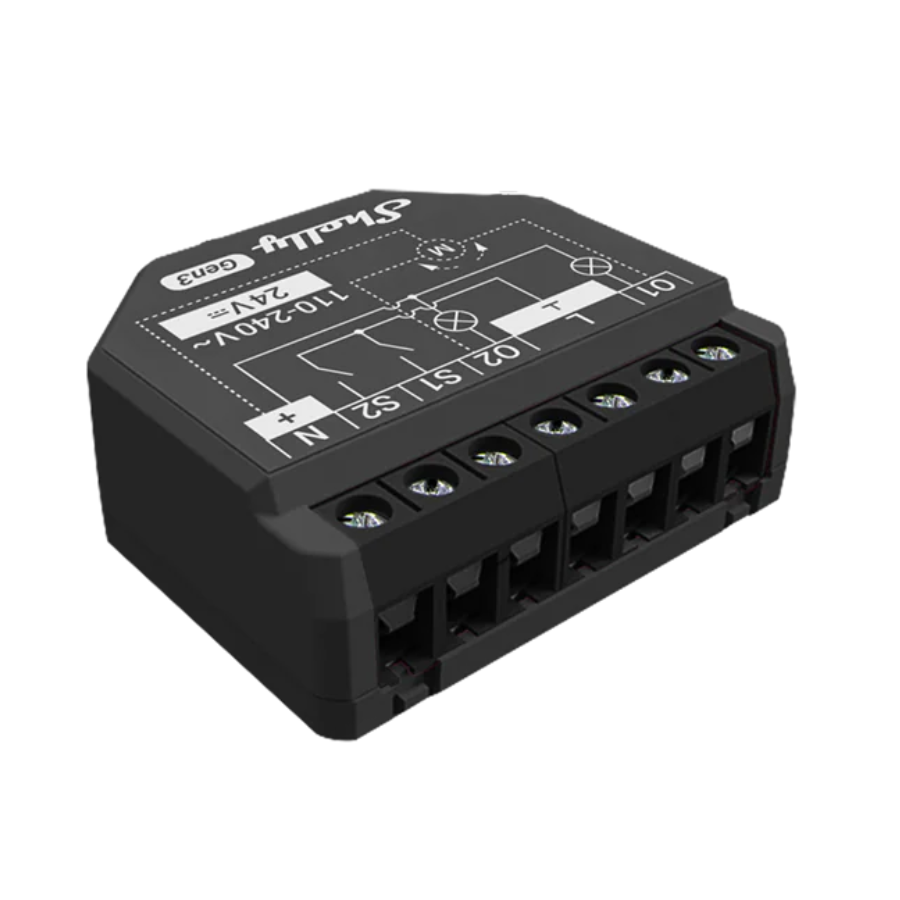 Shelly 2PM Gen3 relé WiFi con modo persiana y medición de consumo