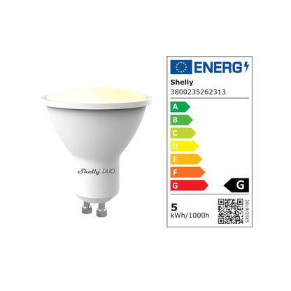 Shelly Duo GU10 – Bombilla inteligente WiFi regulable 4.8W
