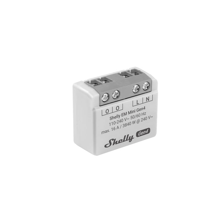 Shelly EM Mini Gen4 medidor de energía WiFi Zigbee y Matter 16A sin pinza amperimétrica