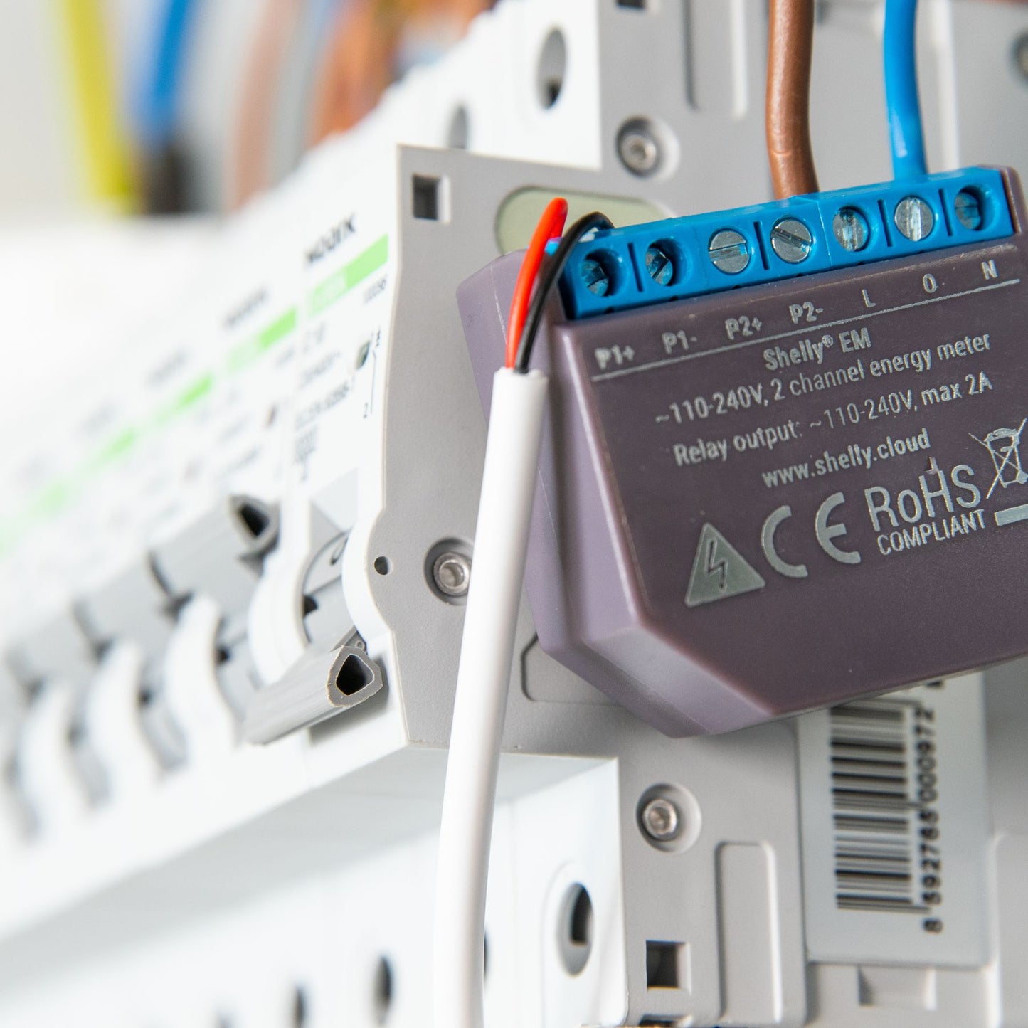 Shelly EM + Pinza 120A: Medidor de Energía Wi-Fi de Alta Precisión