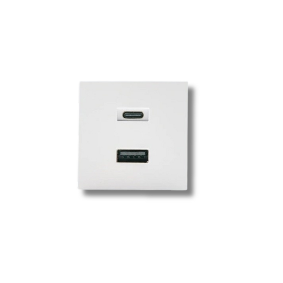 Shelly USB Charger blanco para Wall Display Stand con USB-C y USB-A