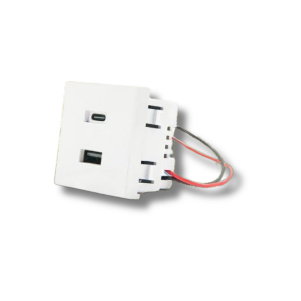 Cargador USB Shelly Wall Display Stand blanco con puertos rápidos
