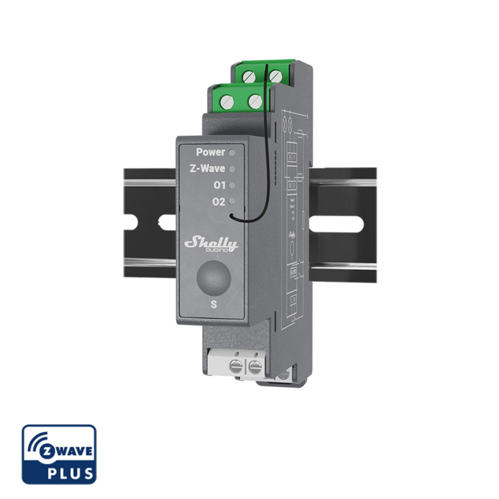 Diagrama de conexión Shelly Wave Pro 2 contactos secos cuadro eléctrico