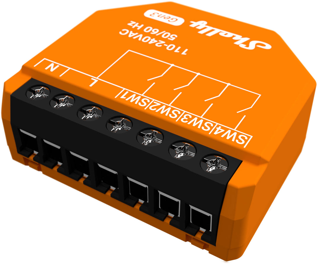 Shelly I4 Gen3 controlador de 4 entradas para pulsador de pared