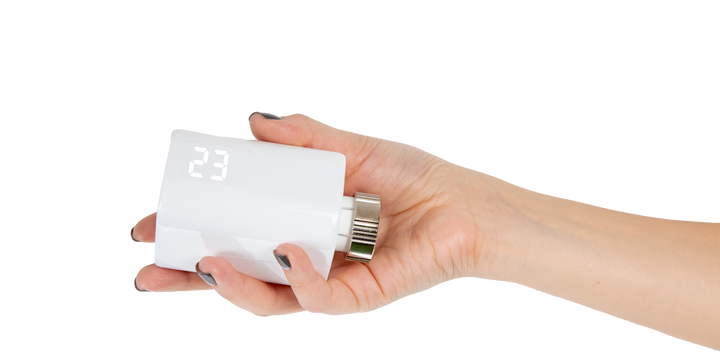 App Shelly Smart Control con 3 cabezales BLU TRV gestionados por habitaciones