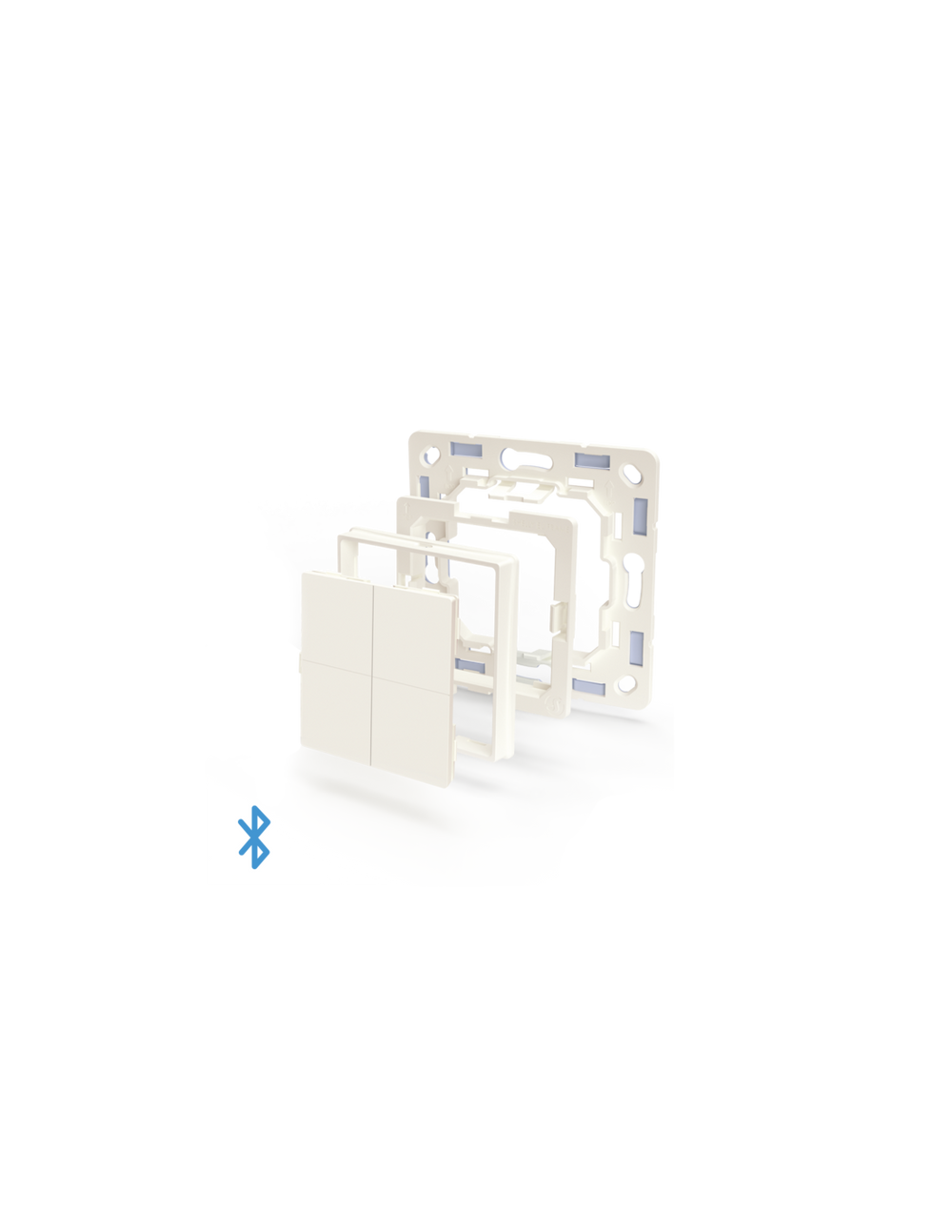 Shelly BLU Wall Switch 4 instalado en marco Legrand sin cableado