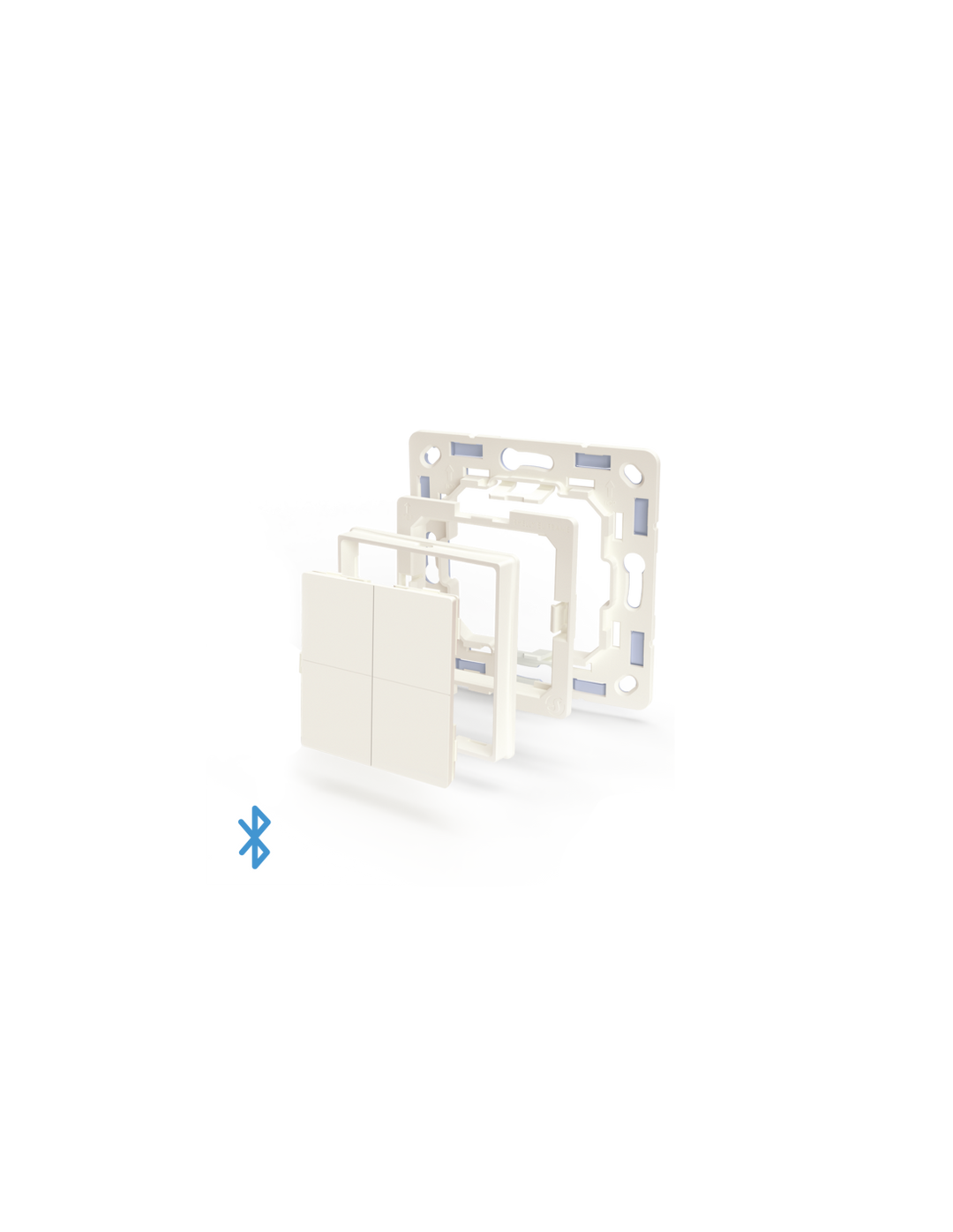 Shelly BLU Wall Switch 4 instalado en marco Legrand sin cableado