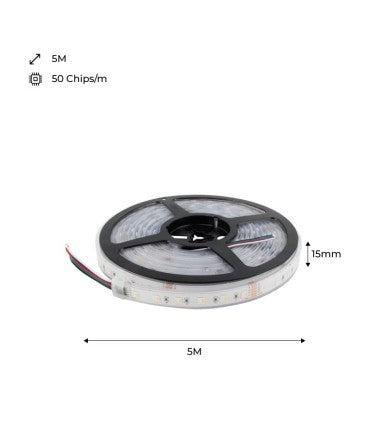 Tira LED RGBWW 19W/m 24V IP67 5m