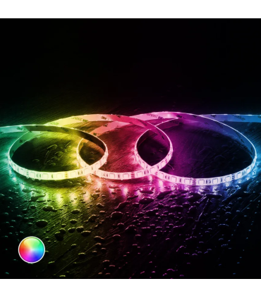 Tira LED RGB de 24 V encendida en color para iluminación indirecta